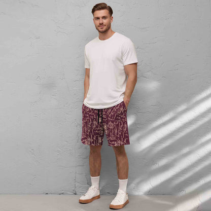 Men All Over Printed Short Maroon