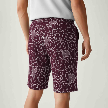 Men All Over Printed Short Maroon