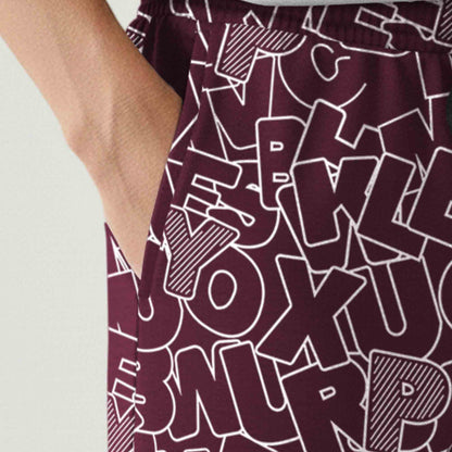 Men All Over Printed Short Maroon
