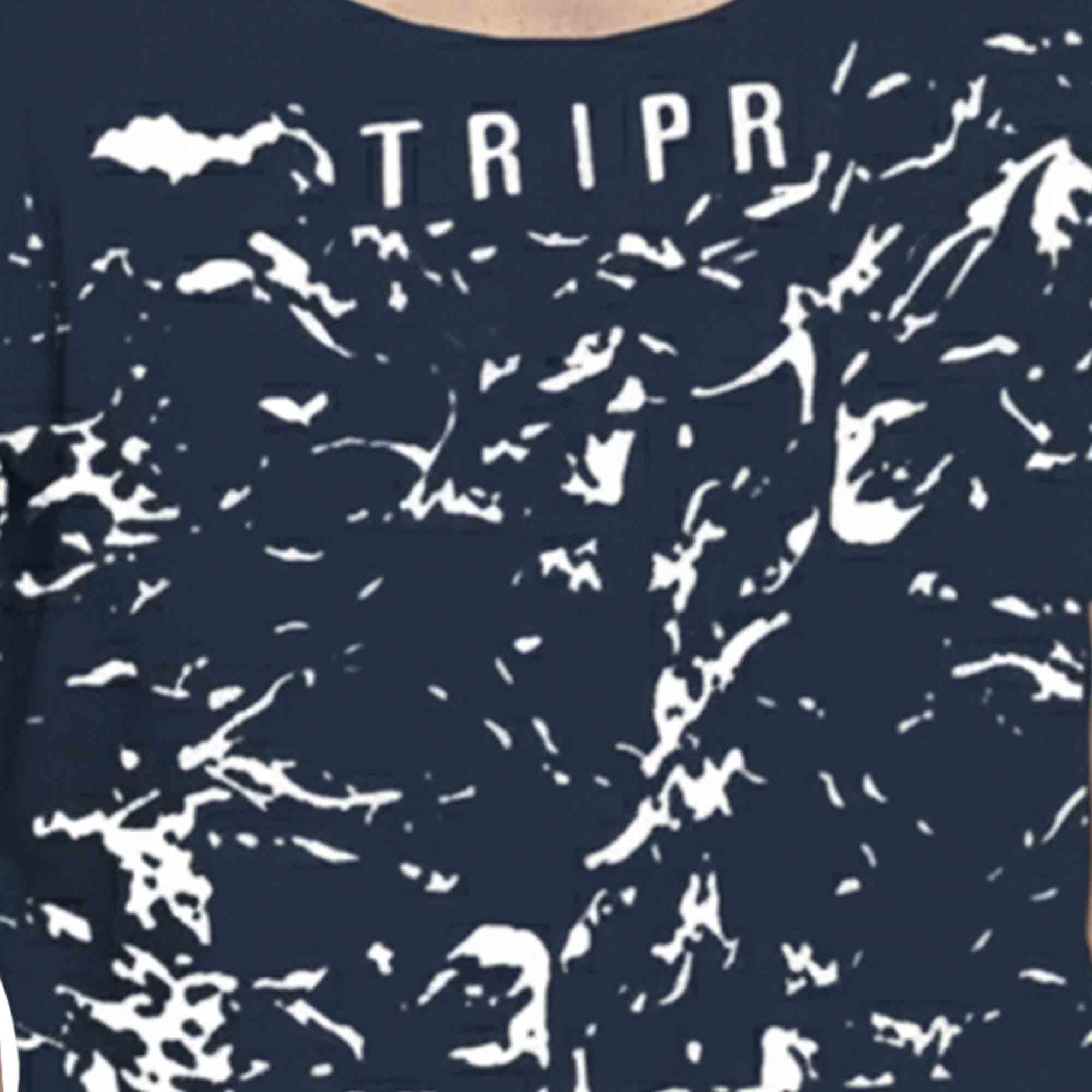 Men Sleeveless Navy Blue Printed Vest