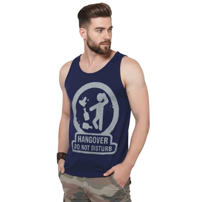 Men Printed Navy Blue Tank Top Hangover Vest
