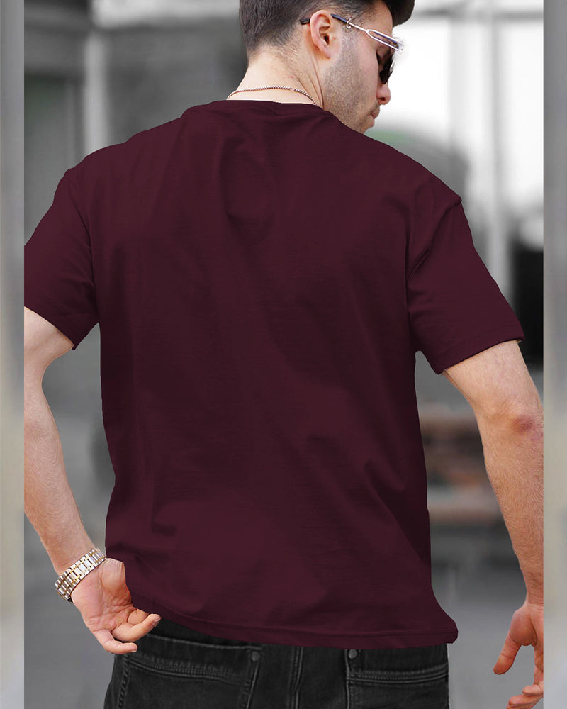 Mens Half Sleeve Plain Round Neck T-shirts (Pack Of 2) / Navy & Maroon