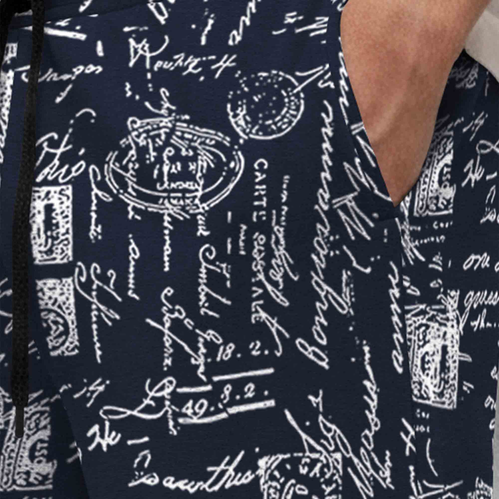 Men All Over Printed Navyblue Short