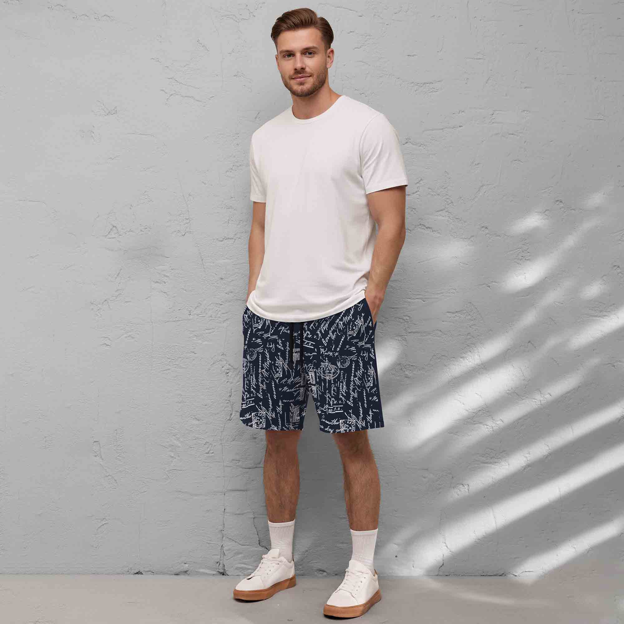 Men All Over Printed Navyblue Short