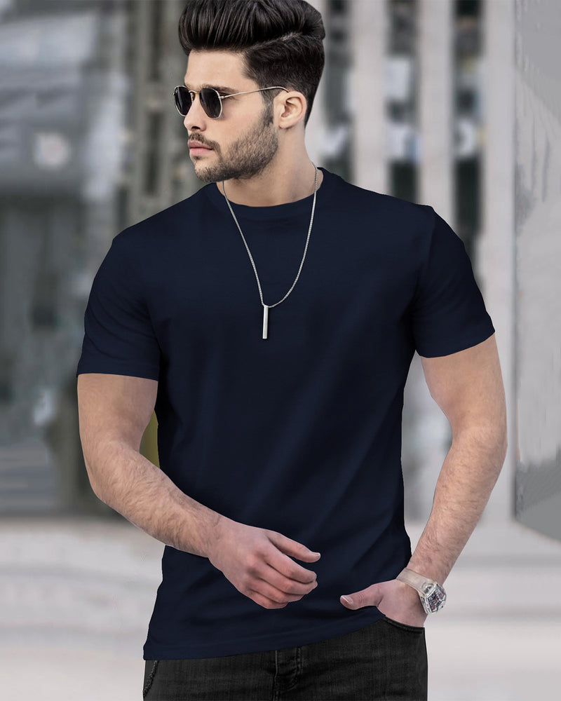 Mens Tracksuit - Half Sleeve Navy t-shirt / Navy Trackpant