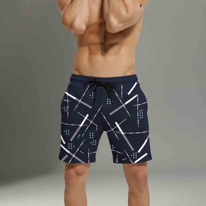 Men Blue Printed Regular Shorts