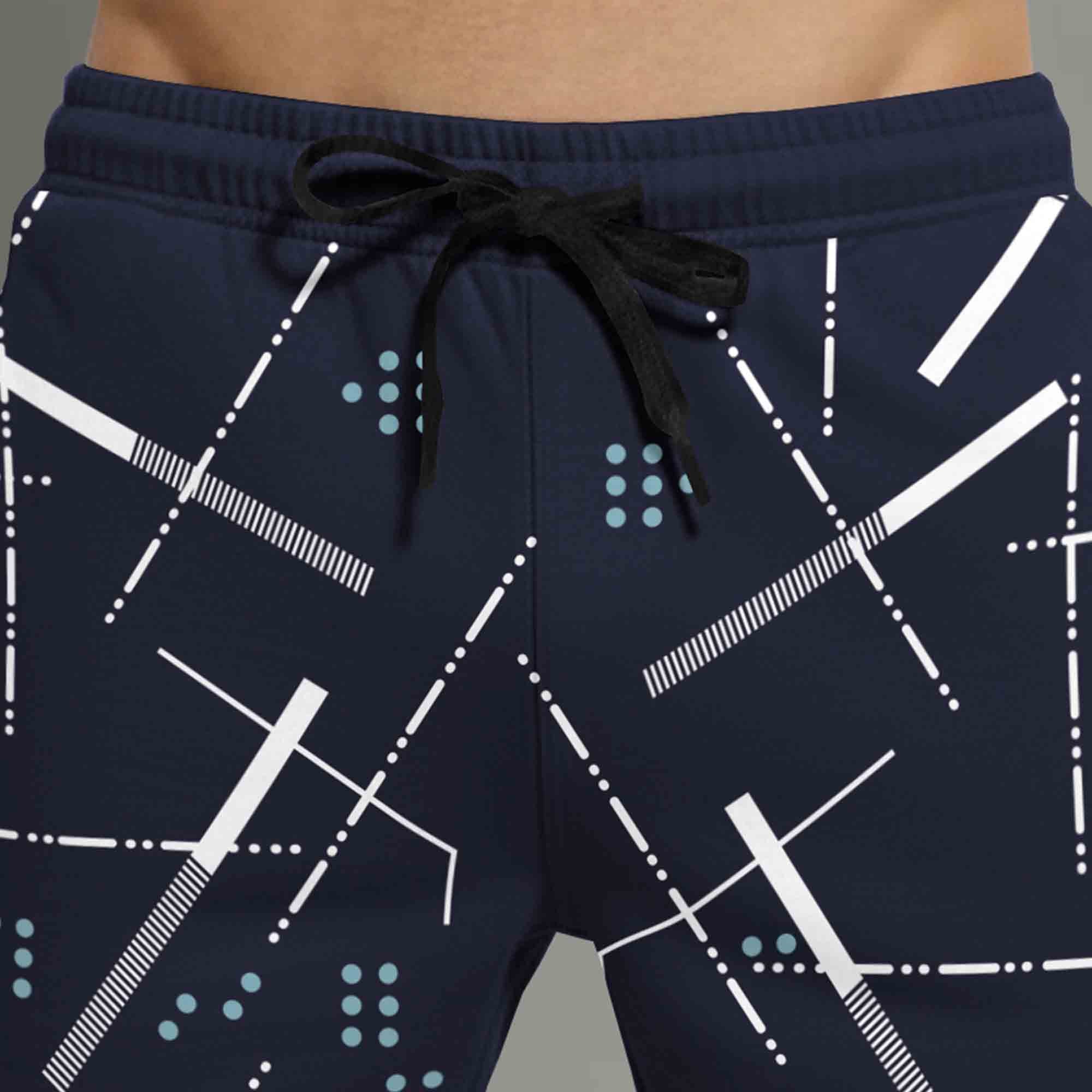 Men Blue Printed Regular Shorts