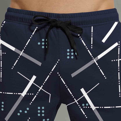 Men Blue Printed Regular Shorts
