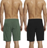 mens short-PACK OF 2-black-olivegreen