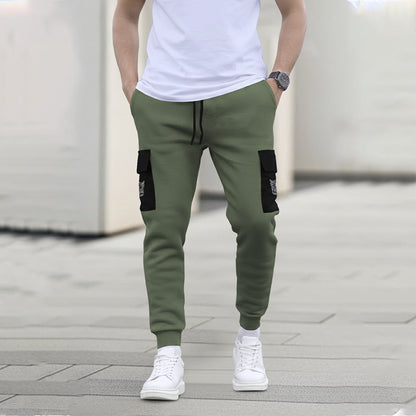 Men Olivegreen Black Cargo Jogger