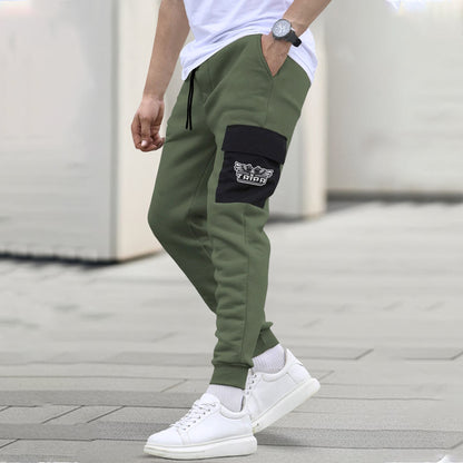 Men Olivegreen Black Cargo Jogger
