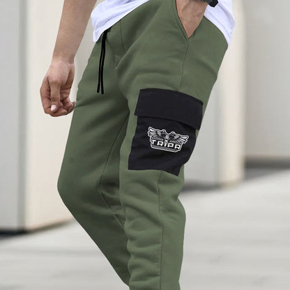 Men Olivegreen Black Cargo Jogger