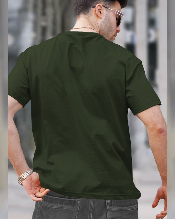 Mens Half Sleeve Plain Round Neck T-shirts (Pack Of 2) / Olivegreen & Navy