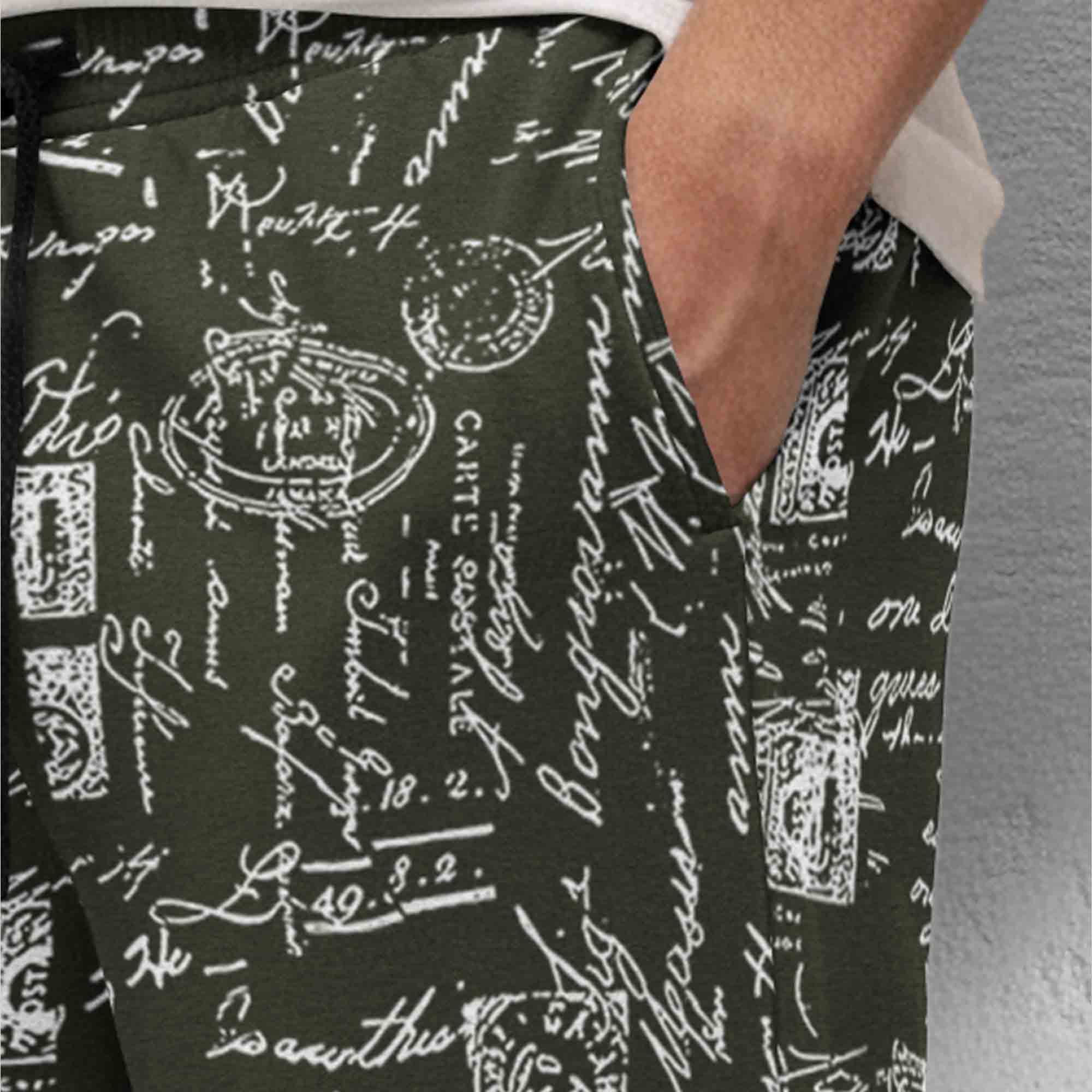 Men All Over Printed Short Olivegreen