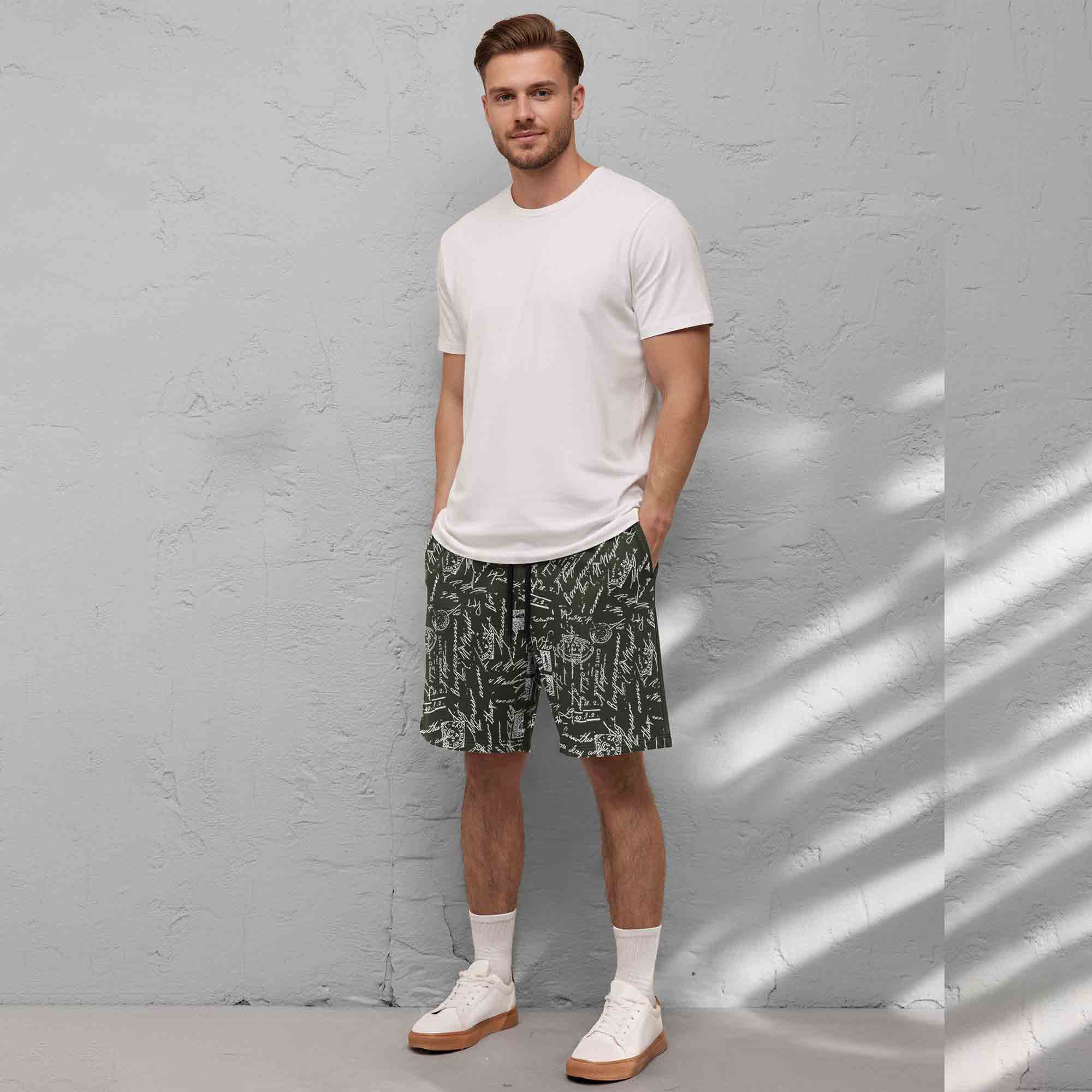 Men All Over Printed Short Olivegreen