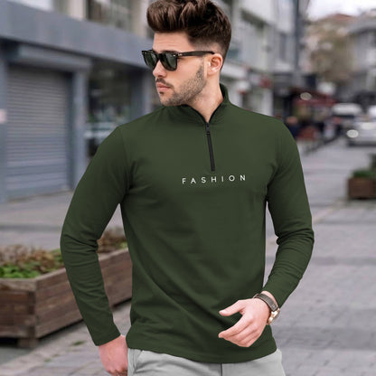 Mens High Neck Full Sleeve Cotton Blended T-shirts