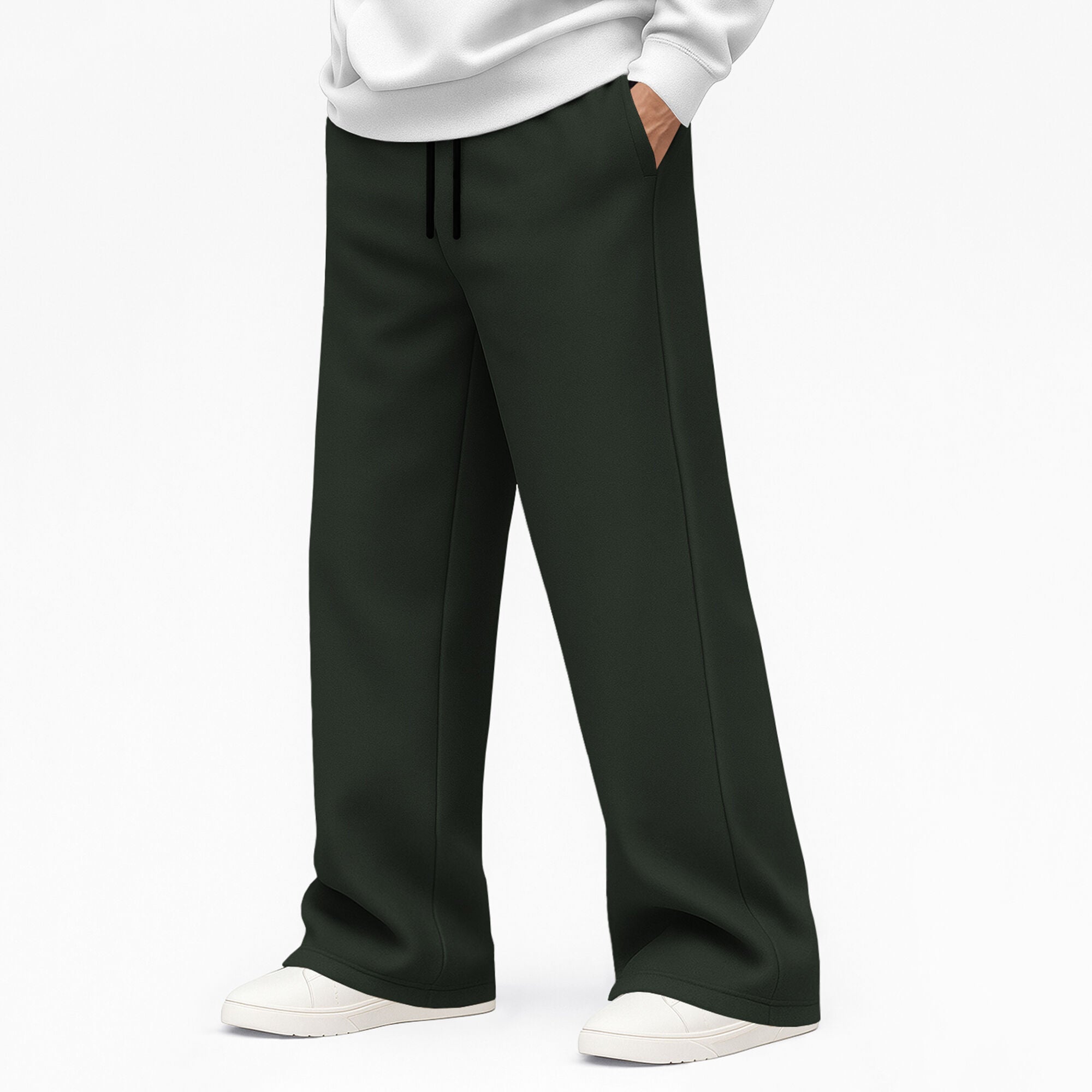 Plain Loose Fit Baggy Cargo Olivegreen