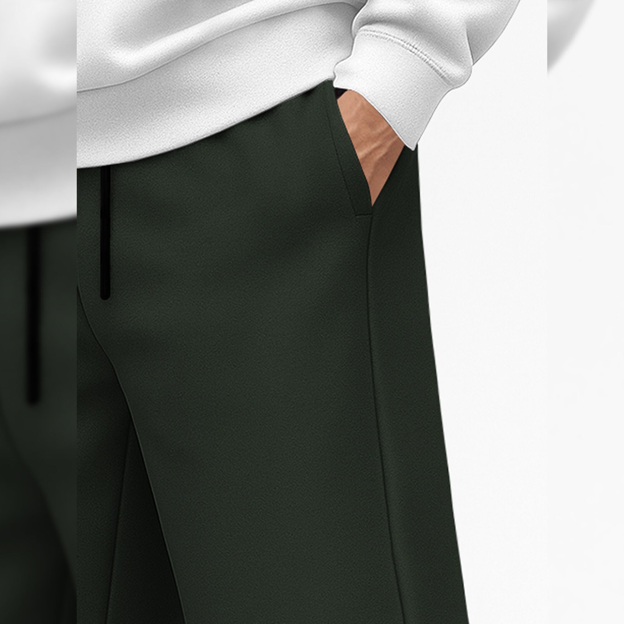 Plain Loose Fit Baggy Cargo Olivegreen