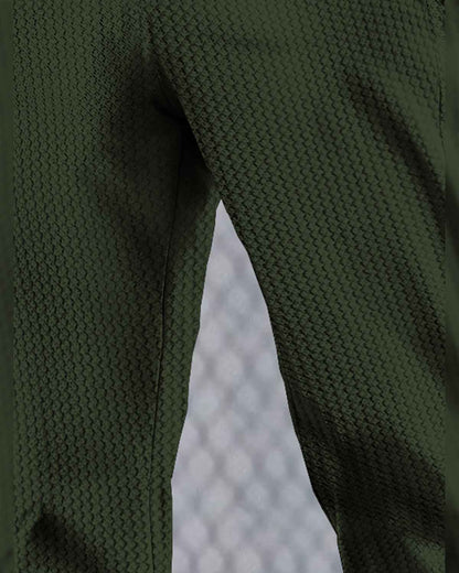 Men Plain Waffle Olivegreen Trackpant