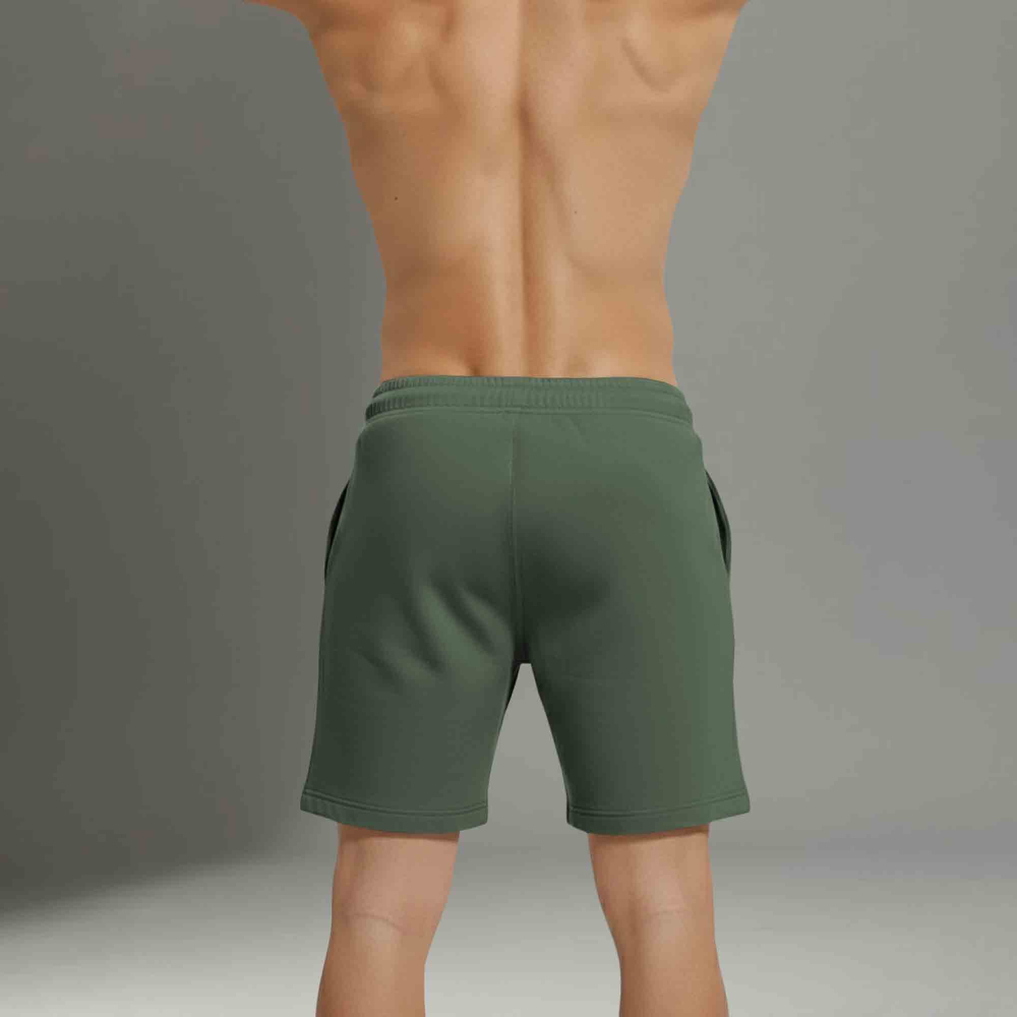 Men Olive Green Printed Regular Shorts