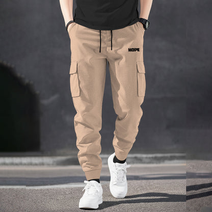 Men Solid Beige Designer Cargo Pant