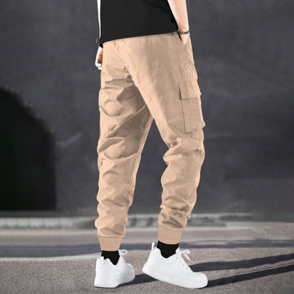 Men Solid Beige Designer Cargo Pant