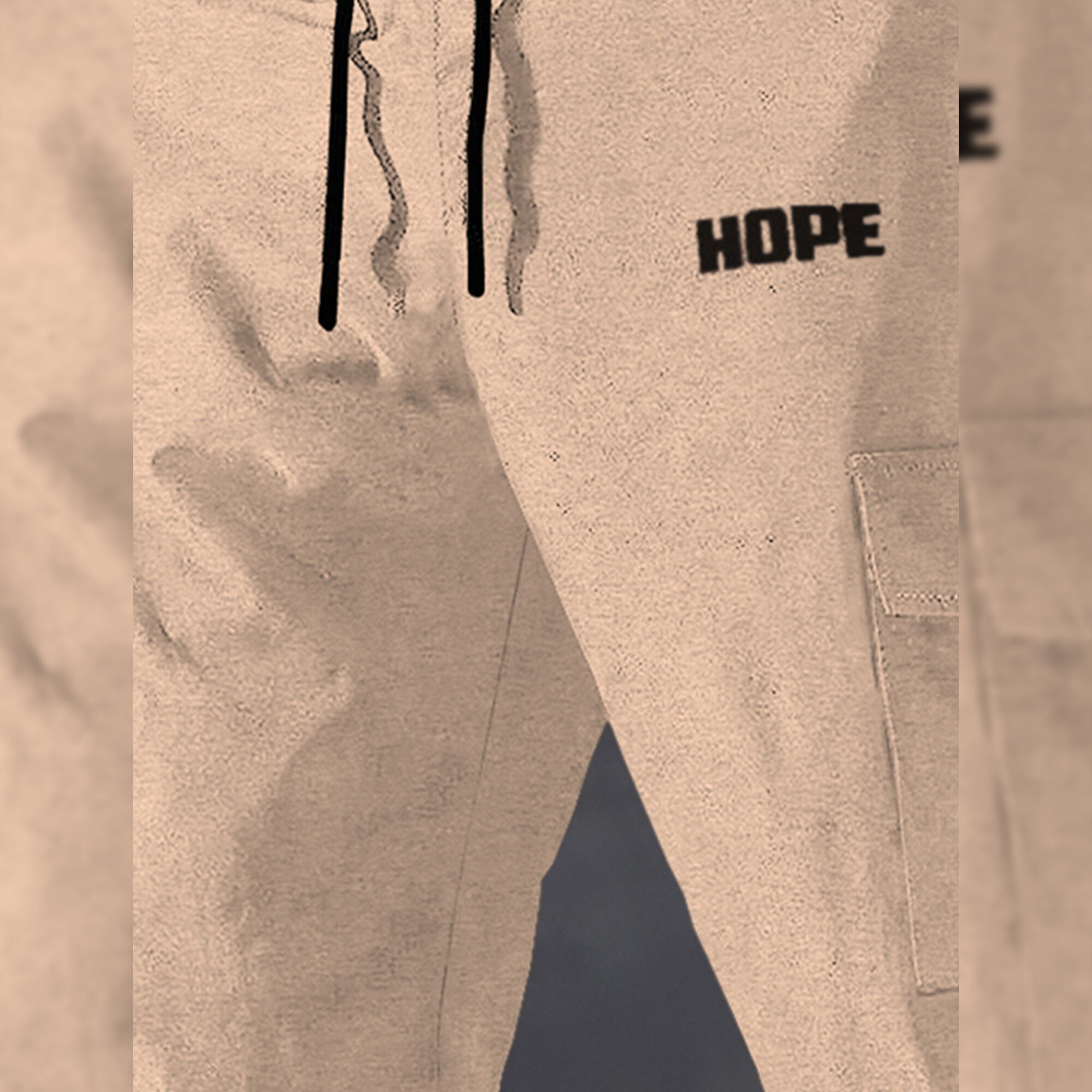 Men Solid Beige Designer Cargo Pant