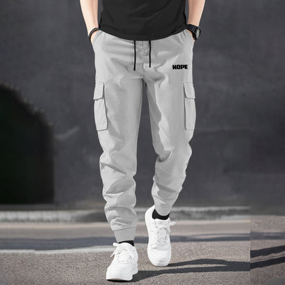 Men Solid Grey Designer Cargo Pant