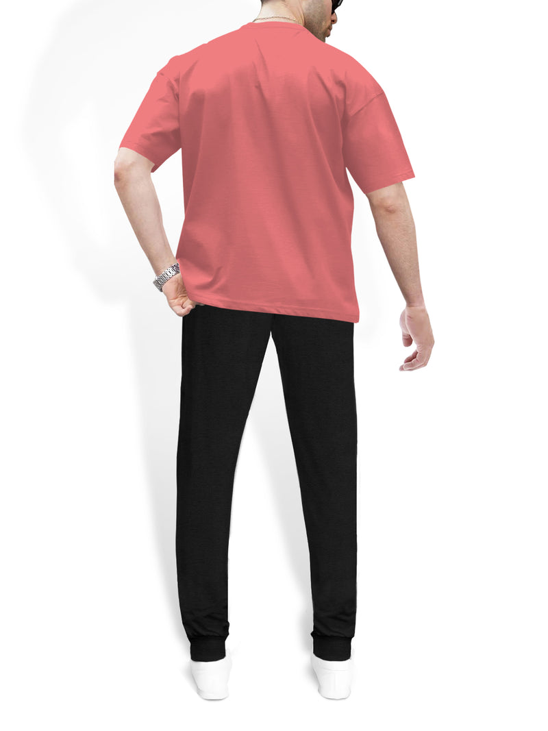 mens tracksuit oversized t-shirt and black jogger