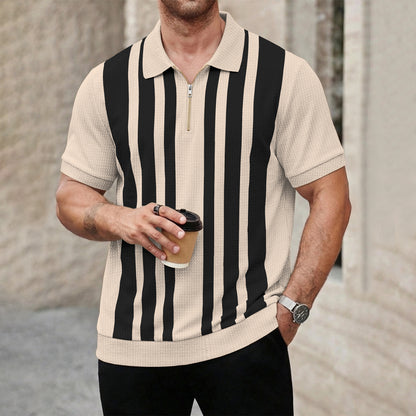 Men Quarter Zip Polo Neck Printed T-shirts