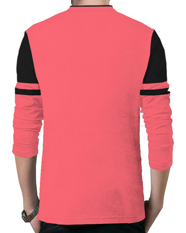 Printed Men Round Neck Pink T-Shirt