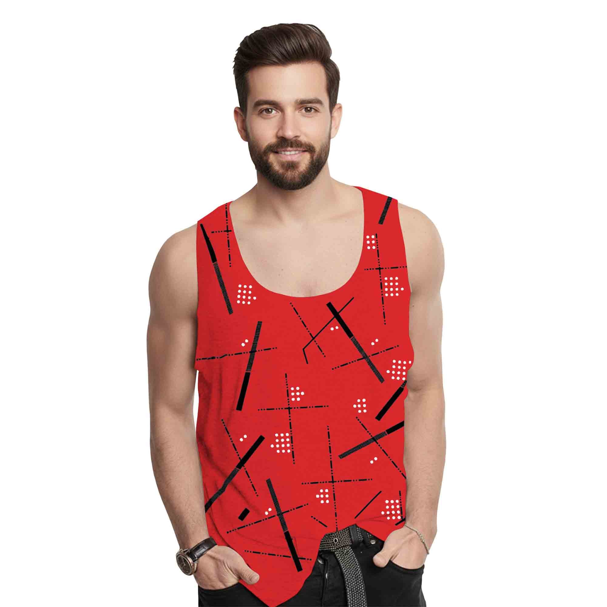 Men Sleeveless Printed Vest with 17 Variants