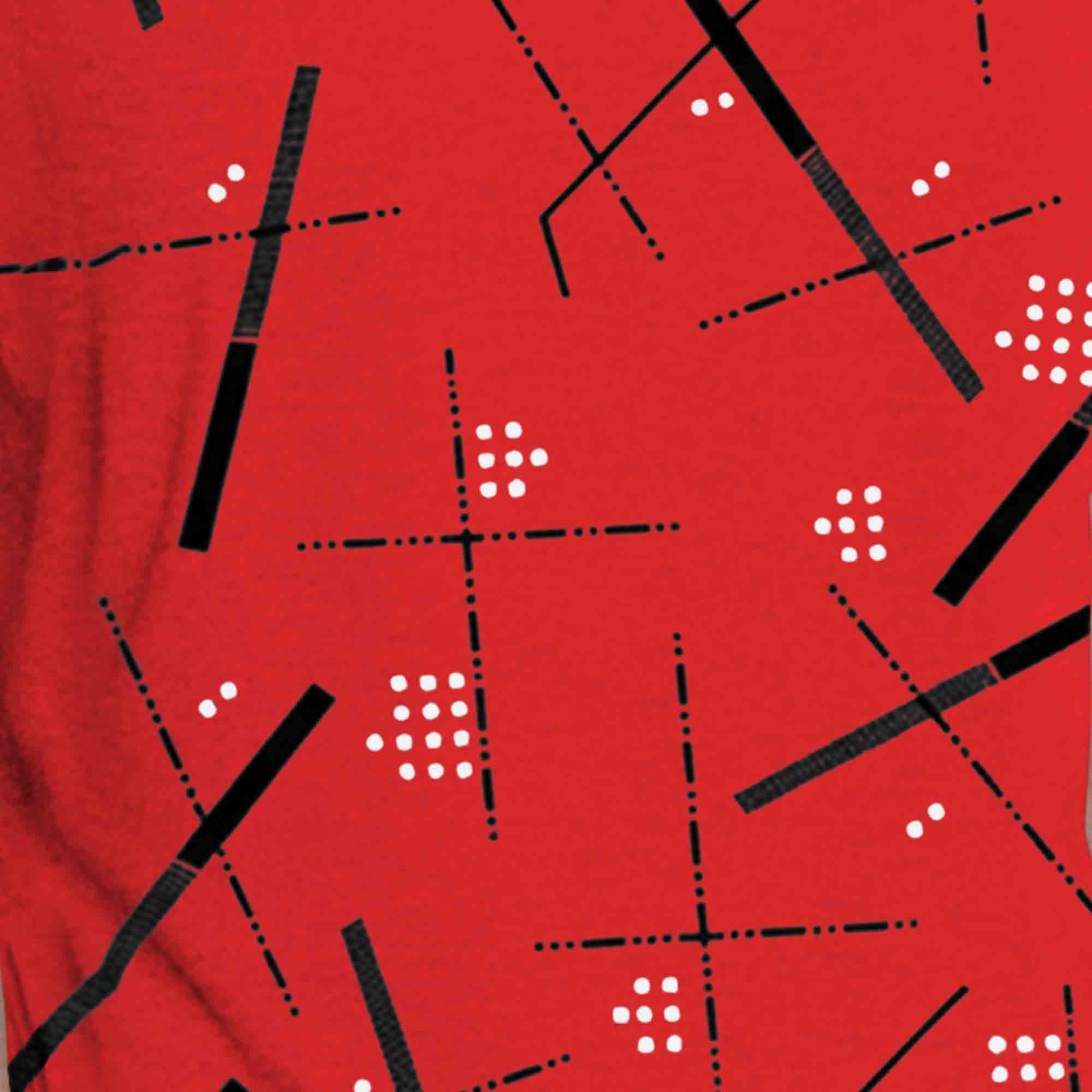 Men Red Sleeveless Abstract Printed