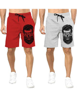 mens short-PACK OF 2-red-grey