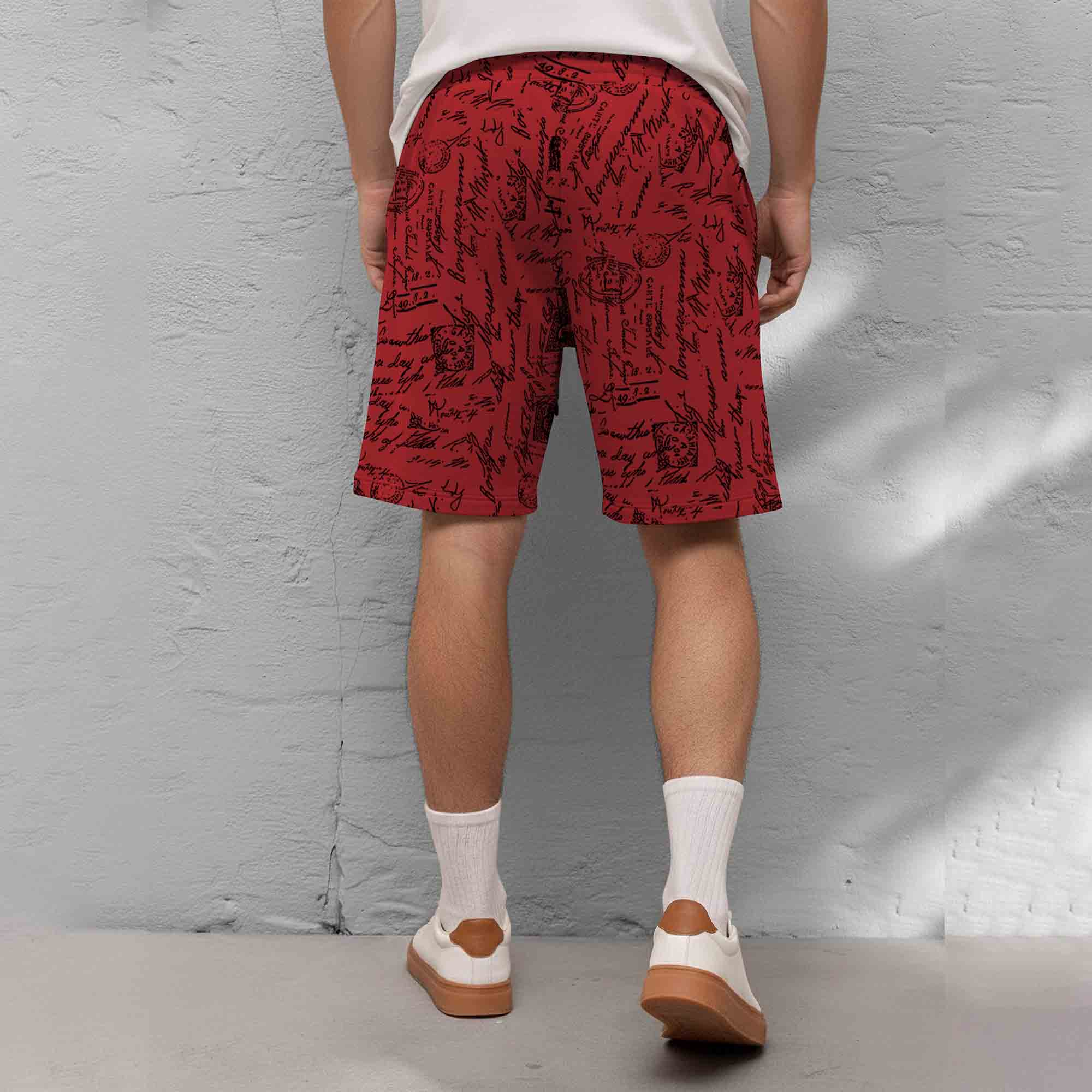 Men All Over Printed Short Red
