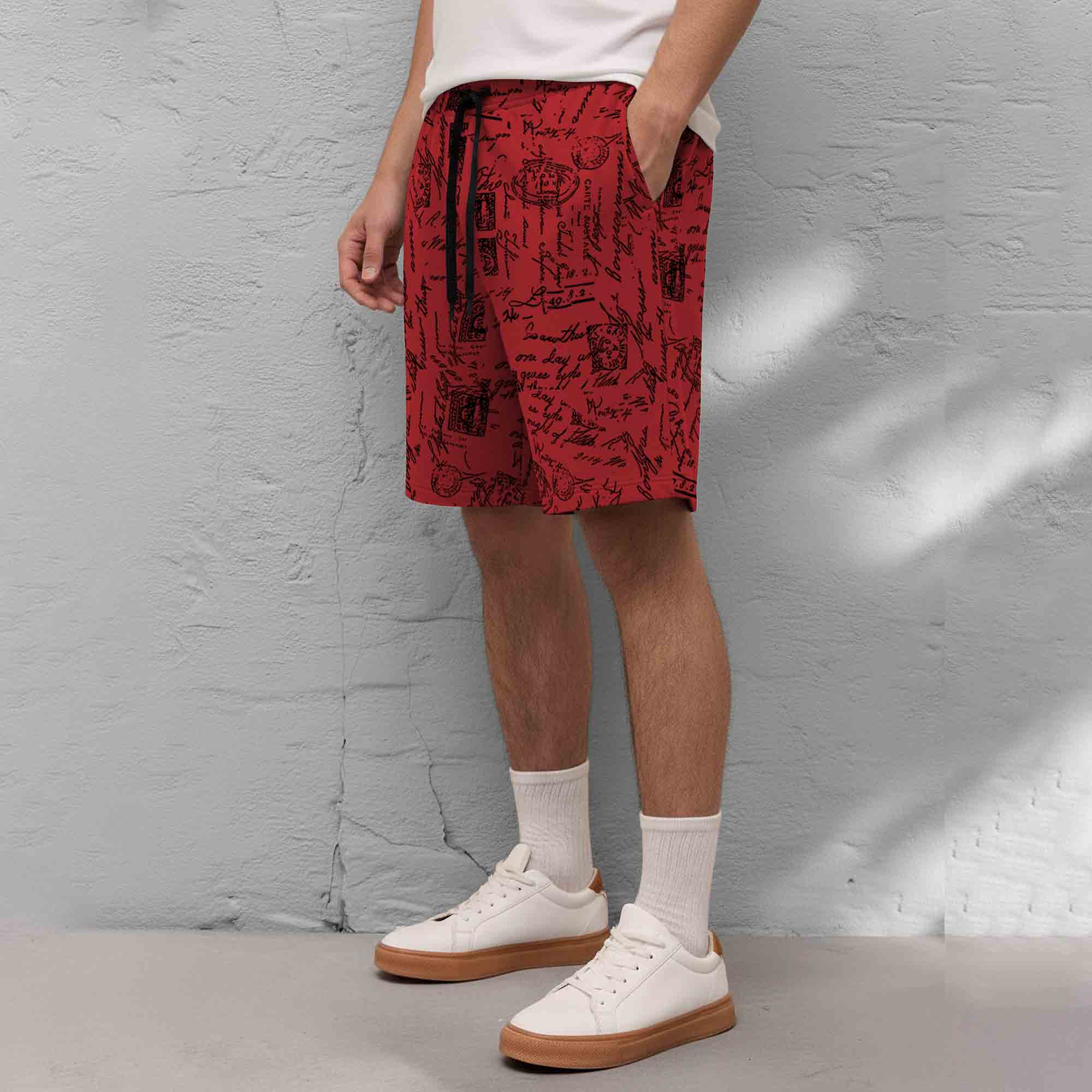 Men All Over Printed Short Red