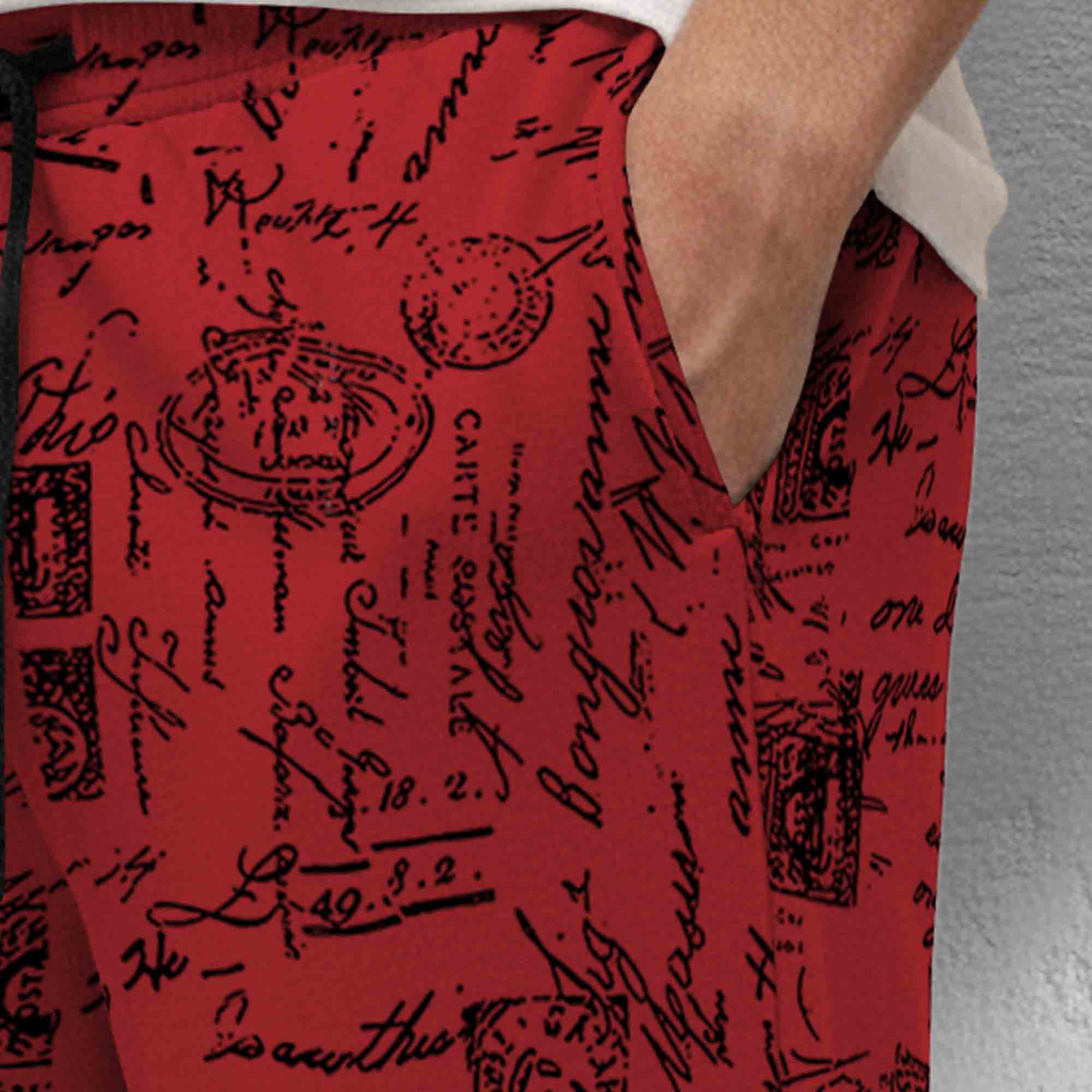 Men All Over Printed Short Red