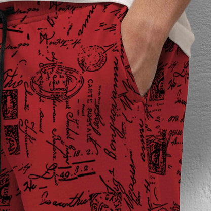 Men All Over Printed Short Red