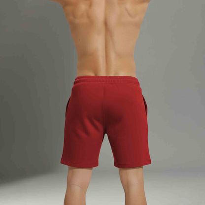 Men Red Design Printed Regular Shorts