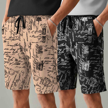 Men (Pack Of 2) Same Printed Design Regular Fit Shorts- 26 Variants