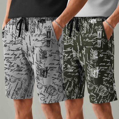 Men (Pack Of 2) Same Printed Design Regular Fit Shorts- 26 Variants