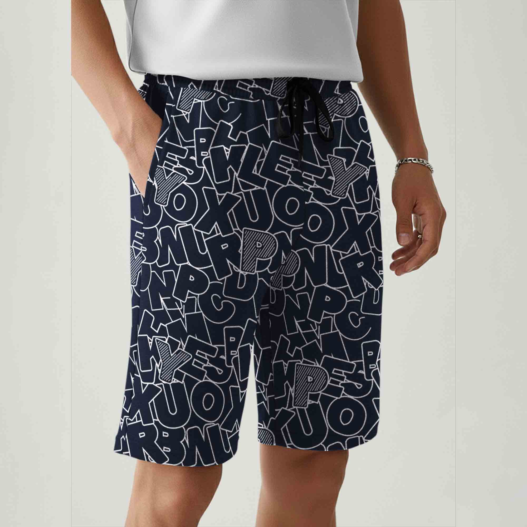 Men All Over Printed Short Navyblue