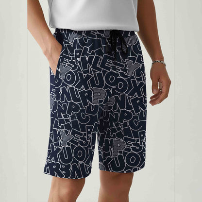 Men All Over Printed Short Navyblue