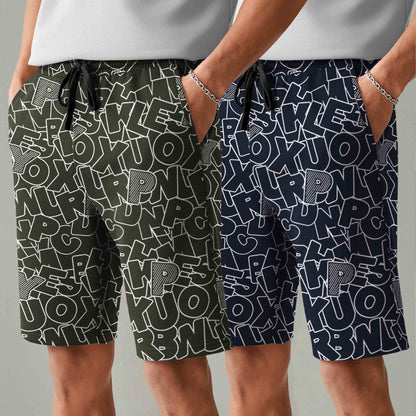 Men (Pack Of 2) Same Printed Design Regular Fit Shorts- 26 Variants