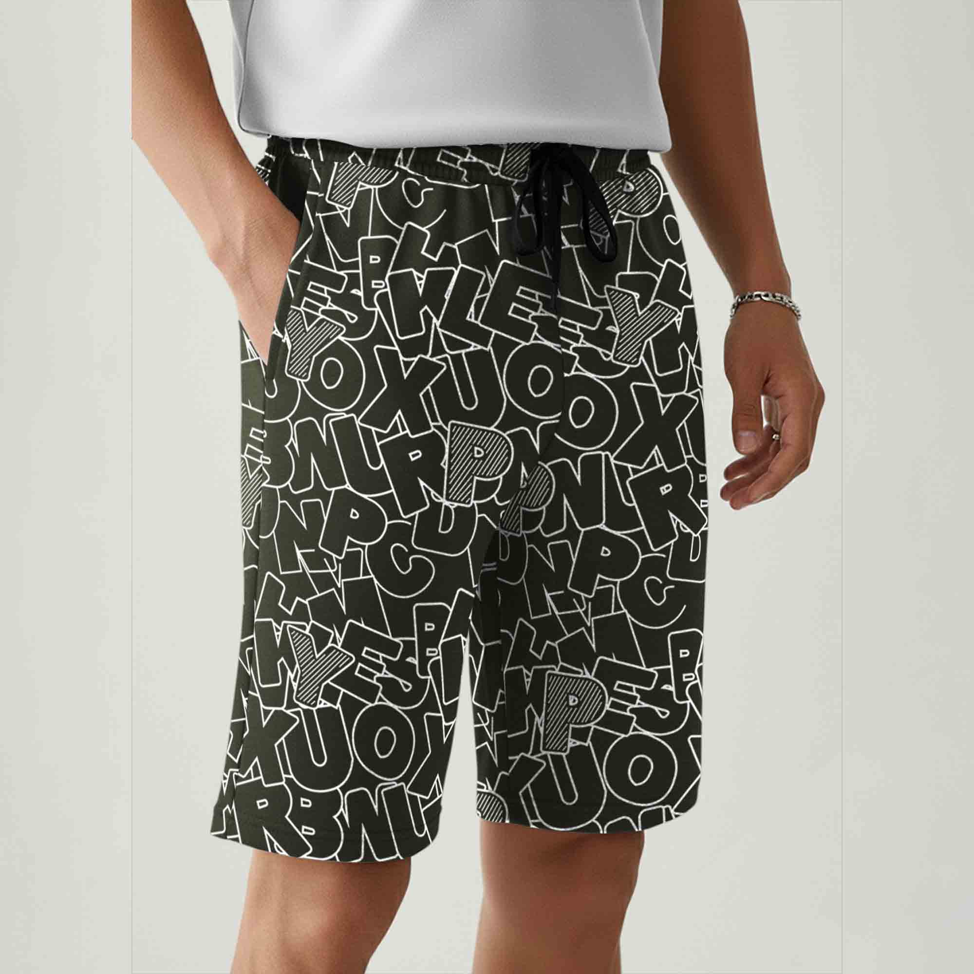 Men All Over Printed Short Olivegreen