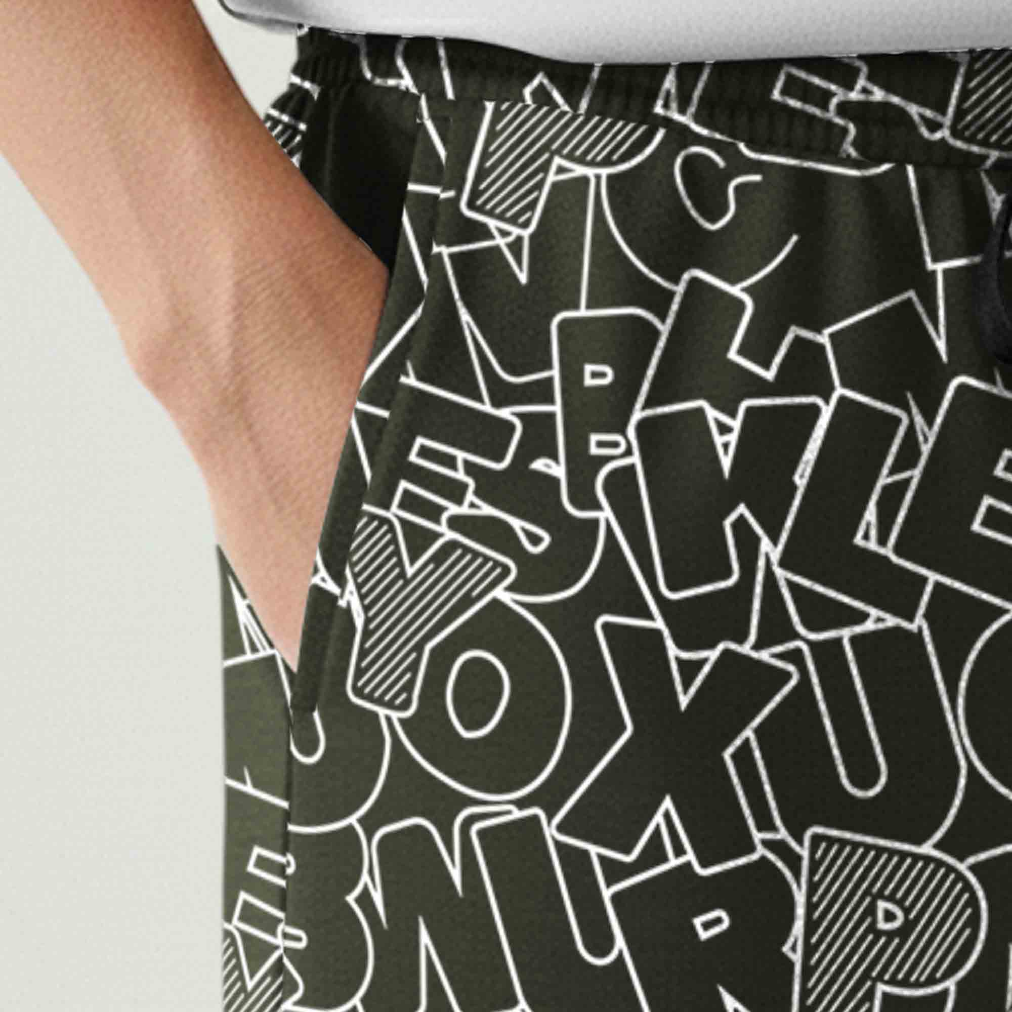 Men All Over Printed Short Olivegreen