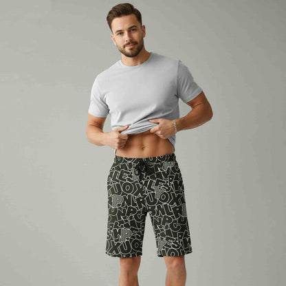 Men All Over Printed Short Olivegreen