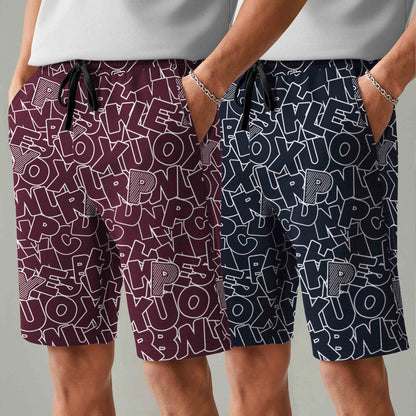 Men (Pack Of 2) Same Printed Design Regular Fit Shorts- 26 Variants