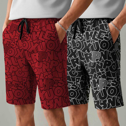 Men (Pack Of 2) Same Printed Design Regular Fit Shorts- 26 Variants
