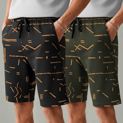 Men (Pack Of 2) Same Printed Design Regular Fit Shorts- 26 Variants